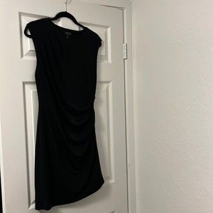 Topshop Little Black Dress Short Sleeve Ruching Size 10